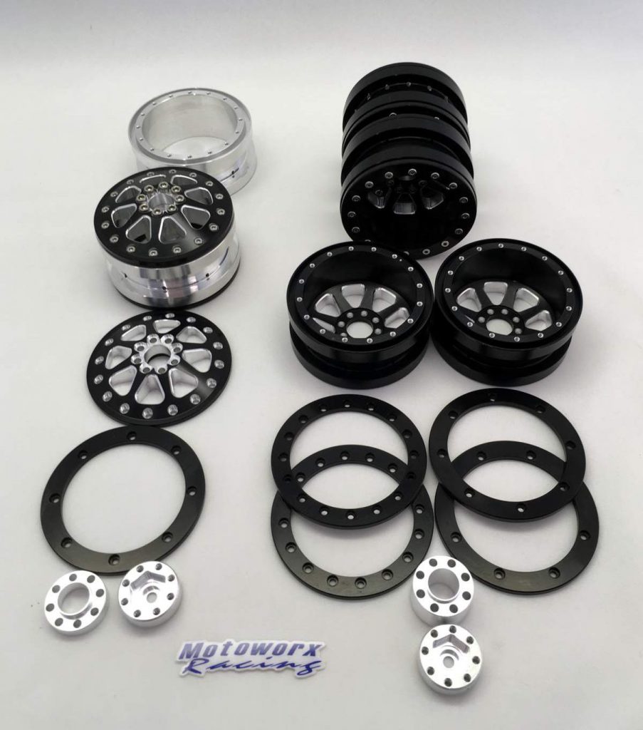 Motoworx 2.2 Dually 8 Spoke RC Wheel Set Black